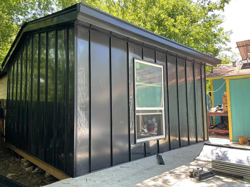 Black standing seam metal wall panels for Metal Roof Installation in Cedarburg